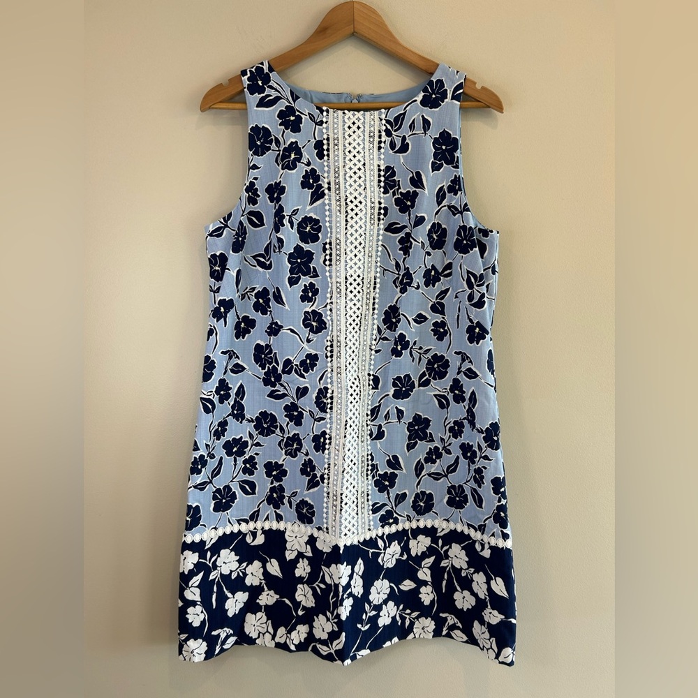 NWOT Eliza J. Dress. Cute floral print with eyelit details. Size 14